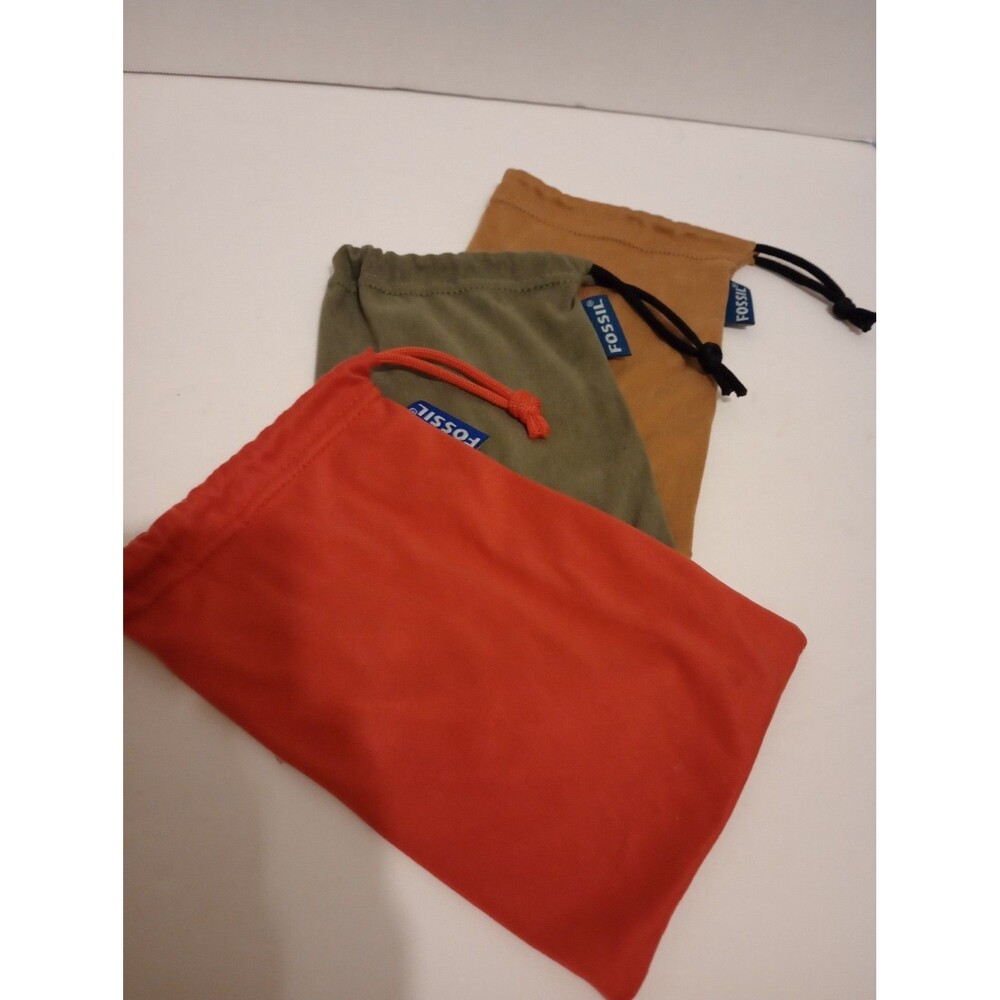 Lot Of 3 Fossil Eyeglass bag with Drawstring Closure